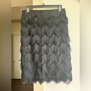 J. McLaughlin, Black Fringe Pencil Skirt, Size 6, Never Worn